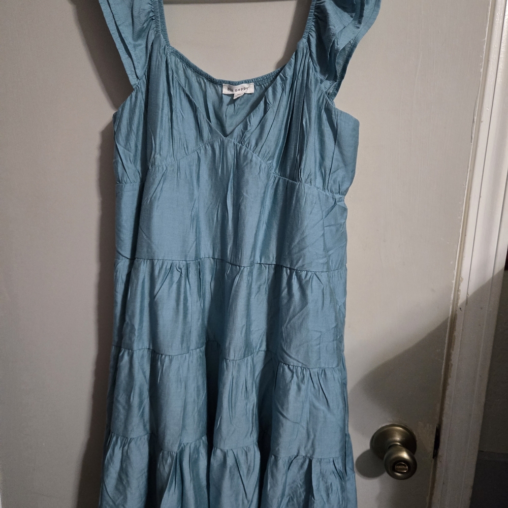 Teal Tiered Sundress